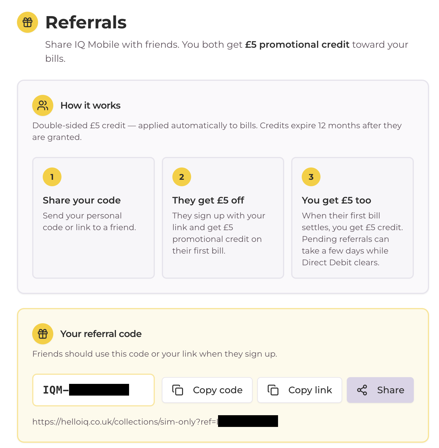 Referrals Section